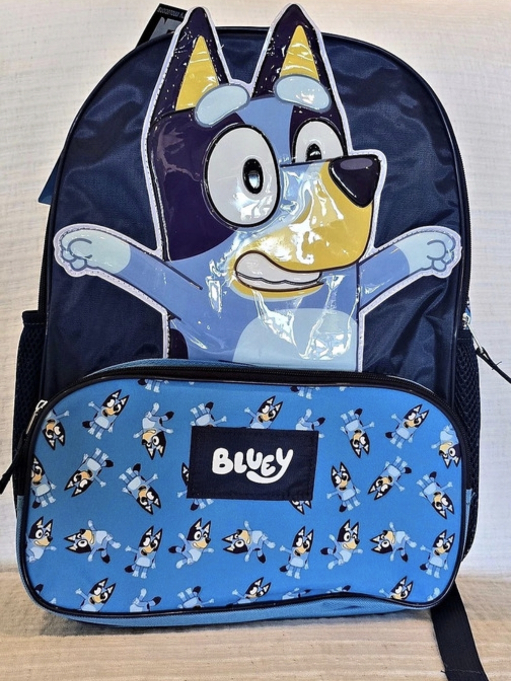 Bluey Character Molded Applique 17-Inch Backpack Kids Blue & Black
